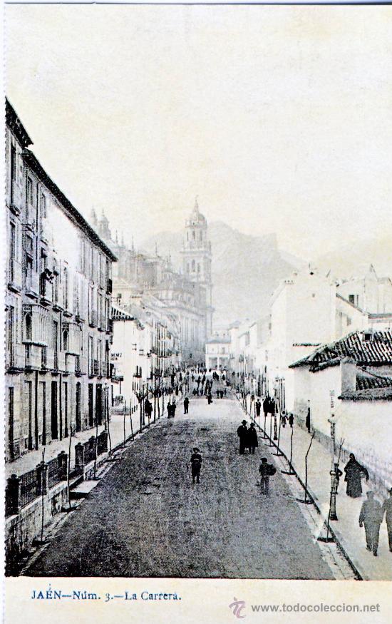Postales: JAEN.- LA CARRERA.- A&Ntilde;O 1903.- (REPRODUCCION)