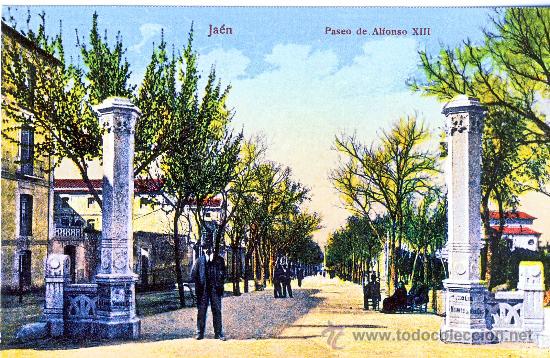 Postales: JAEN.- PASEO DE ALFONSO XIII.- A&Ntilde;O 1912.- (REPRODUCCION)