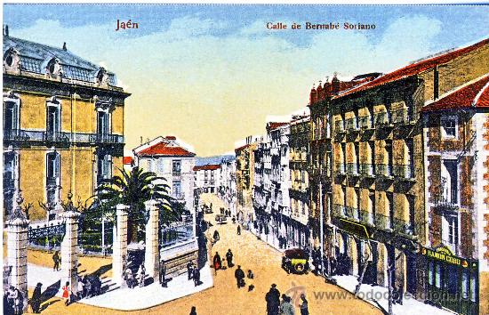 Postales: JAEN.-CALLE DE BERNABE SORIANO.- A&Ntilde;O 1912.- (REPRODUCCION)