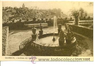 Postales: 7-esp485. Postal Granada. Jardines del Generalife - Foto 1