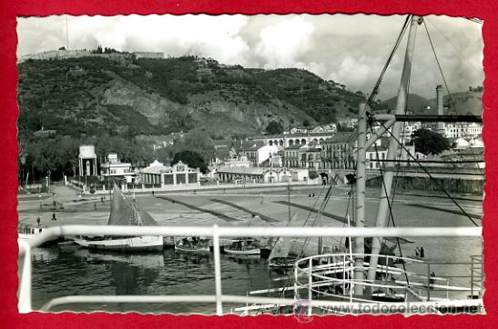 Postales: malaga, detalle del puerto y gibralfaro,    p61545