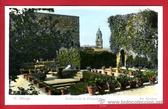Postales: malaga, jardines de la alcazaba, foto, fotografica,    p61582
