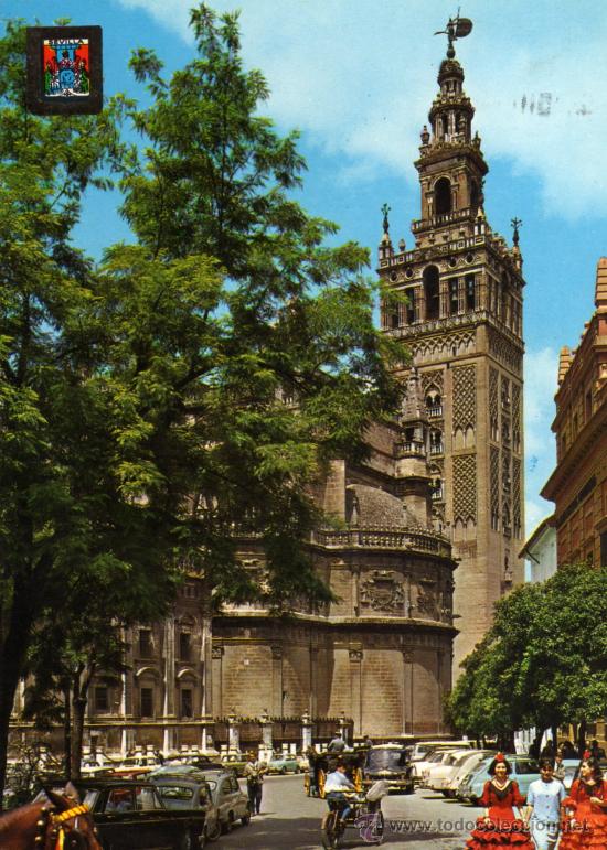 Postais: SEVILLA N&ordm; 238 LA GIRALDA ESCRITA CIRCULADA CON SELLO EDICIONES FISA