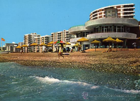 Postales: TORRE DEL MAR N&ordm; 392 VISTA PARCIAL DE LA PLYA ESCRITA CIRCULADA SELLO POSTALES COSTA DE SOL