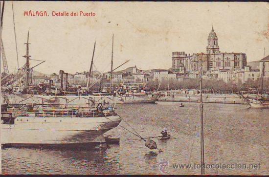 Postales: MALAGA. Detalle del Puerto
