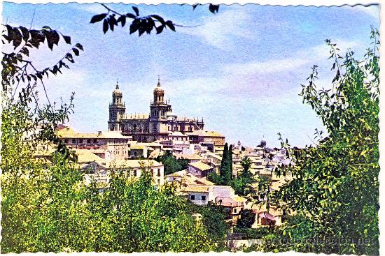 Postales: JAEN.- CATEDRAL DESDE LA SENDA DE LOS HUERTOS.- A&Ntilde;OS 50.- (17-1)