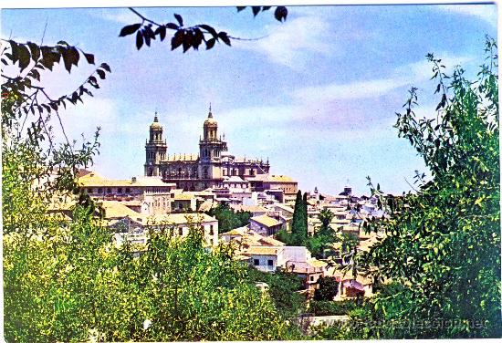 Postales: JAEN.- CATEDRAL DESDE LA SENDA DE LOS HUERTOS.- A&Ntilde;OS 50.- (17-2)