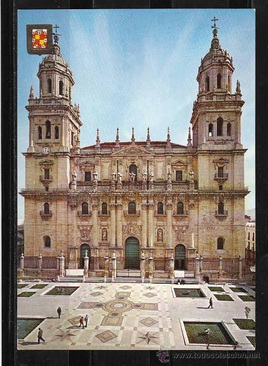 Postales: N&ordm; 8 JAEN. FACHADA CATEDRAL Y PLAZA DE SANTA MAR&Iacute;A