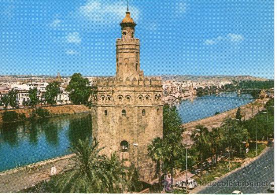Postkarten: posatal de sevilla la torre del oro y el guadlquivir 4006