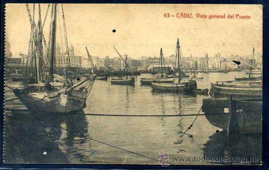 Postais: CADIZ : Ed. Fototipia Thomas N&ordm; 63 - Vista General del Puerto