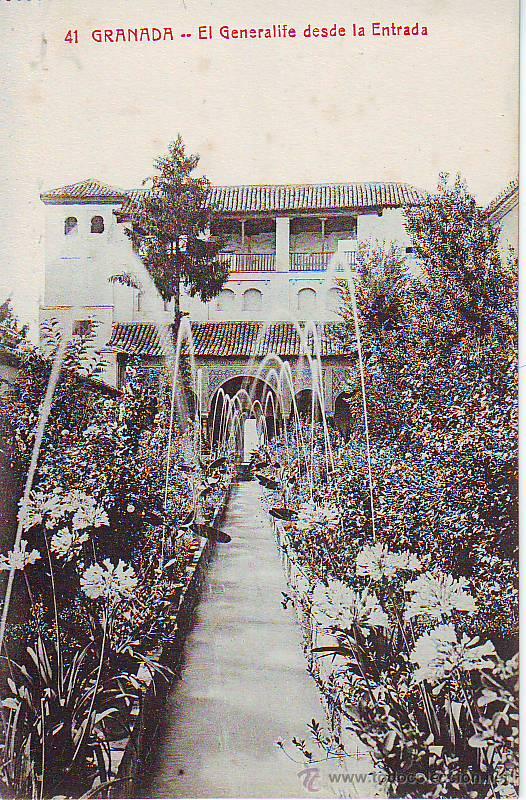 Postales: 41 granada. el generalife desde la entrada - Foto 1
