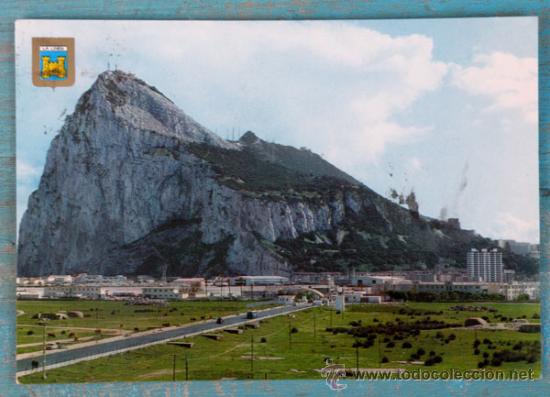 Postales: ANTIGUA POSTAL DE CADIZ - LA LINEA DE LA CONCEPCION - VISTA DEL PE&Ntilde;ON DE GIBRALTAR - CIRCULADA A&Ntilde;O 1