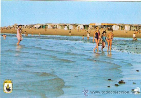 Postales: TARJETA POSTAL. CADIZ. SANLUCAR DE BARRAMEDA. PLAYA. N&ordm; 14. M. DE LOS REYES RAMIREZ