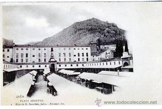 Postales: JAEN: PLAZA DE ABASTOS.- A&Ntilde;O 1902. (REPRODUCCION).