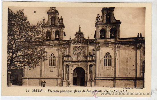 Postales: Jaen. n&ordm;30. Ubeda. Fachada principal Iglesia de Santa Mar&iacute;a. Siglos XVII L.Roisin. Sin circular.