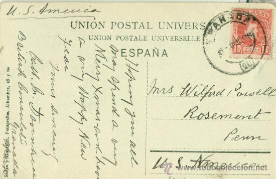 Postales: GRANADA. TIPOS GITANOS. CIRCULADA A EE.UU. EN 1908. - Foto 2