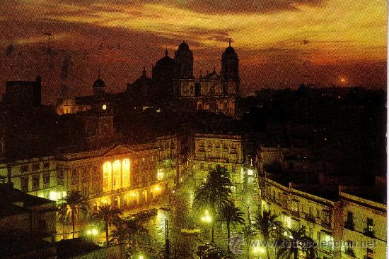 Postales: CADIZ - PLAZA DE SAN JUAN DE DIOS AYUNTAMIENTO Y CATEDRAL