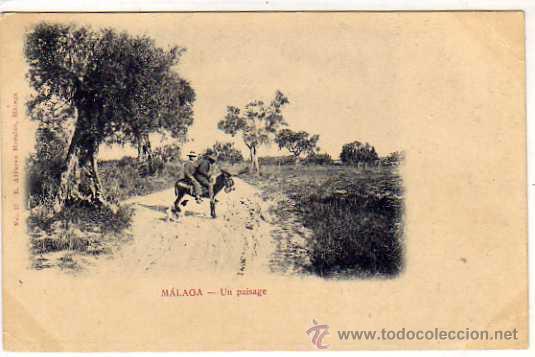 Postales: Malaga. Un paisaje. Paisage. n&ordm; 17. R. Alvarez Morales. Reverso sin dividir con escudo.