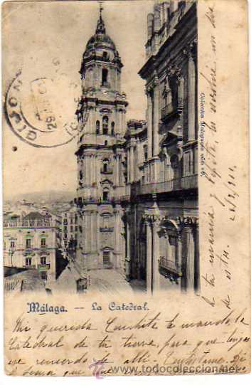 Postales: Malaga. Coleccion malague&ntilde;a. n&ordm; 9. La Catedral. Circulada.