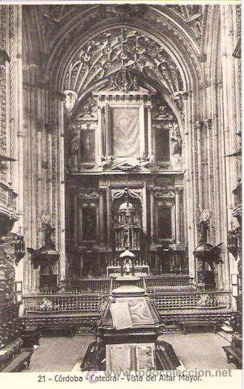 Postkarten: TARJETA POSTAL. CORDOBA. N&ordm; 20. CATEDRAL, VISTA DEL ALTAR MAYOR. ED. RAFAEL GARZON.