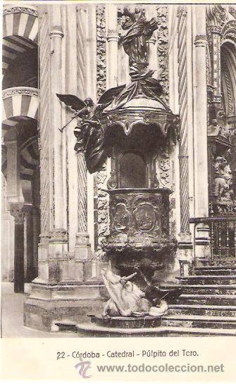 Postkarten: TARJETA POSTAL. CORDOBA. N&ordm; 22. CATEDRAL, PULPITO DEL TORO. ED. RAFAEL GARZON.