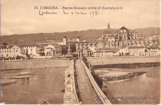 Postkarten: TARJETA POSTAL. CORDOBA. N&ordm; 22. PUENTE ROMANO SOBRE EL GUADALQUIVIR. ED. GRAFOS.