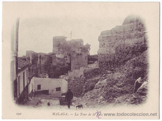 Cartoline: Malaga: La Torre de la Vela - La Tour de la Vela. Duguay Trouin. No circulada (Aprox 1902-1903)