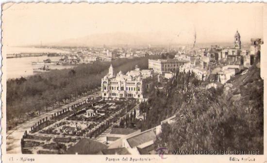 Postkarten: TARJETA POSTAL. MALAGA. N&ordm; 61. PARQUE DEL AYUNTAMIENTO. ED. ARRIBAS.