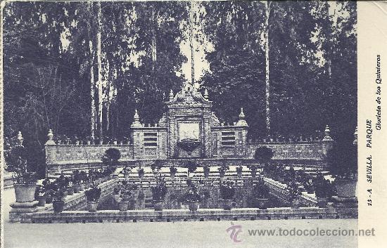 Postales: SEVILLA PARQUE GLORIETA DE LOS QUINTEROS SIN CIRCULAR - Foto 1