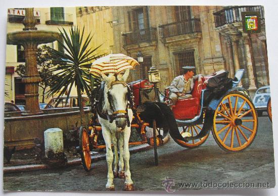 Postkarten: ANTIGUA POSTAL DE MALAGA - PLAZA DEL OBISPO - EDICIONES FISA - DOMINGUEZ - N&ordm; 88 - CIRCULADA