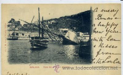 Postales: POSTAL ANTIGUA DE MALAGA - VISTA DEL PUERTO Y ALCAZABA  P-ANMA-391