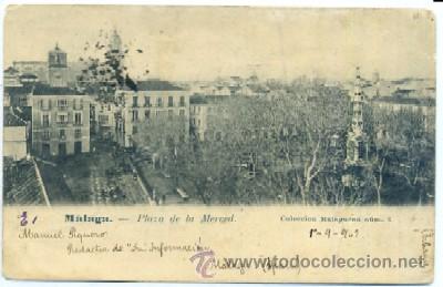 Postales: POSTAL ANTIGUA DE MALAGA - PLAZA DE LA MERCED   P-ANMA-396