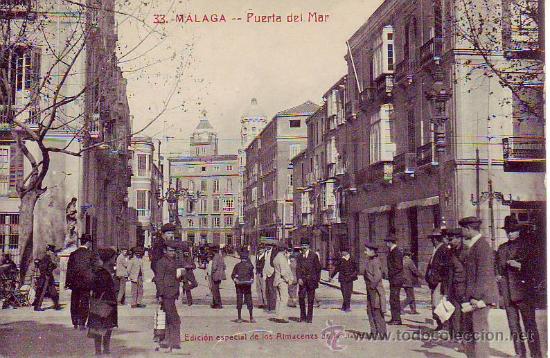 Postales: 33 malaga - puerta del mar - almacenes de la llave