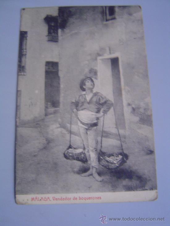 Postais: Interesante postal de Malaga.- Vendedor de boquerones