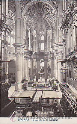 Postales: POSTAL FOTOGRAFICA MALAGA INTERIOR DE LA CATEDRAL