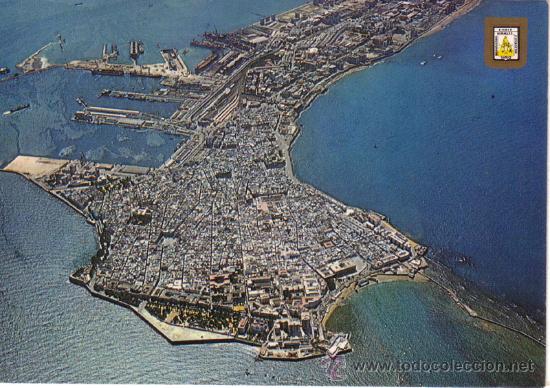 Postales: N&ordm; 10376 CADIZ VISTA AEREA