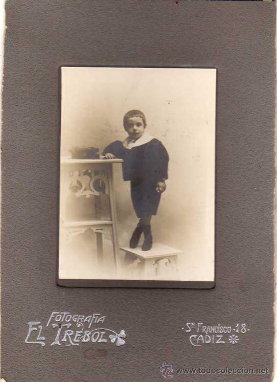 Postales: Retrato de ni&ntilde;o. Fotografia El Trebol. Cadiz. 21 x 14 cm.