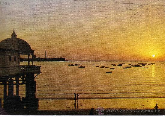 Postales: CADIZ - PLAZA DE LA CALETA Y BALNEARIO DE LA PALMA