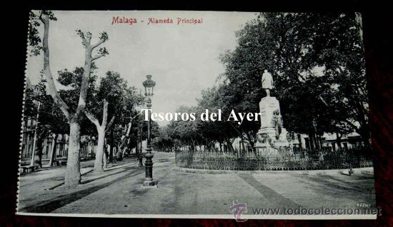 Postales: ANTIGUA POSTAL DE MALAGA, ALAMEDA PRINCIPAL, ED. DOMINGO DEL RIO, NO CIRCULADA.