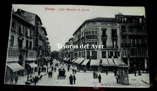 Postales: ANTIGUA POSTAL DE MALAGA, CALLE MARQUES DE LARIOS, ED. DOMINGO DEL RIO, NO CIRCULADA.