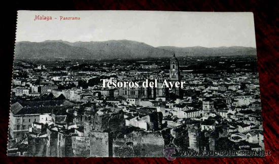 Postales: ANTIGUA POSTAL DE MALAGA, PANORAMA, ED. DOMINGO DEL RIO, NO CIRCULADA.