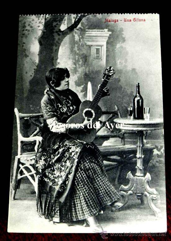 Postales: ANTIGUA POSTAL DE MALAGA, UNA GITANA, ED. DOMINGO DEL RIO, NO CIRCULADA.
