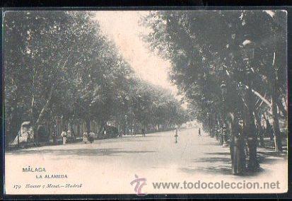 Cartoline: TARJETA POSTAL DE M&Aacute;LAGA, LA ALAMEDA, HAUSER Y MENET, 179