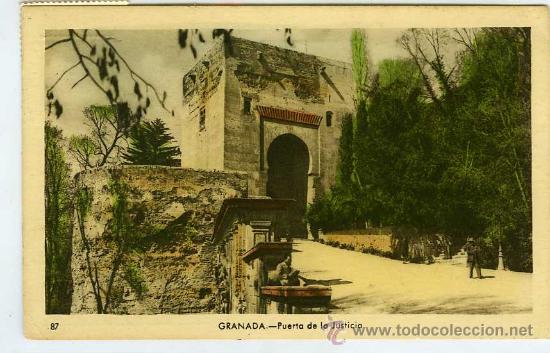 Postales: POSTAL GRANADA PUERTA DE LA JUSTICIA - Foto 1