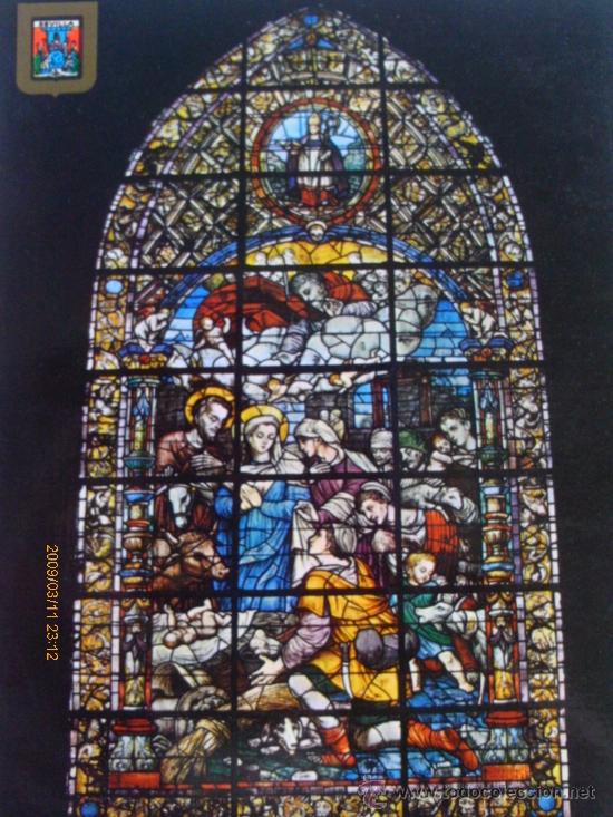 Postales: VIDRIERA DE LA CATEDRAL  DE SEVILLA.- LA NATIVIDAD.
