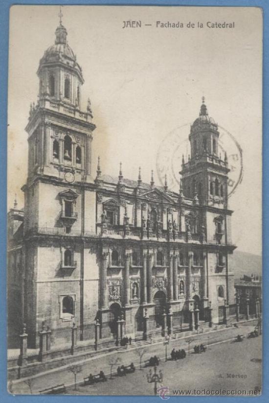 Postales: Fachada de la catedral - Jaen - 1932 - Foto 1