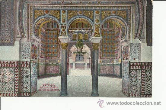 Postkarten: SEVILLA ALCAZAR SALON EMBAJADORES CON SELLO ALFONOS XIII