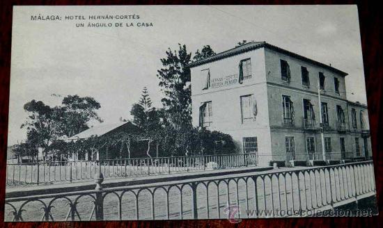 Postales: ANTIGUA POSTAL DE MALAGA, HOTEL HERNAN CORTES, UN ANGULO DE LA CASA, ED. HAUSER Y MENET, NO CIRCULAD