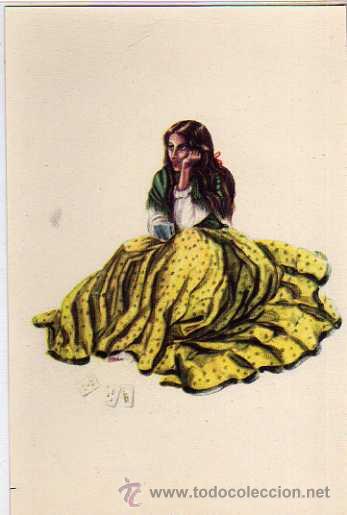 Postales: Gitana Canastera. DIBUJO DE M&ordf; ROSA BENDALA. GR&Aacute;FICAS REUNIDAS. TRAJES REGIONALES N&ordm; 26