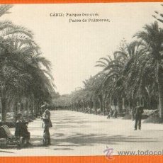 Postales: CÁDIZ - PARQUE GENOVÉS PASEO DE PALMERAS - HAUSER Y MENET - ED. GUILLERMO UHL. - SC